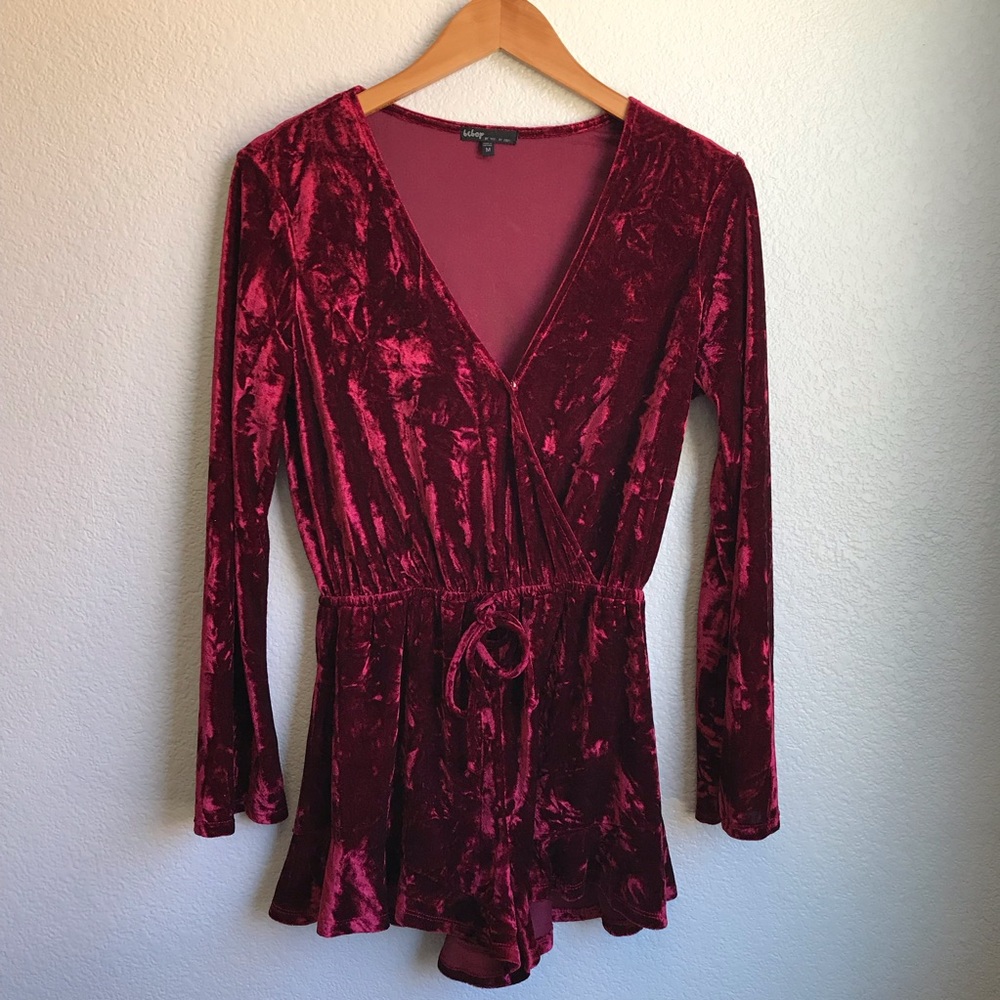 BeBop Red Suede Romper 💋